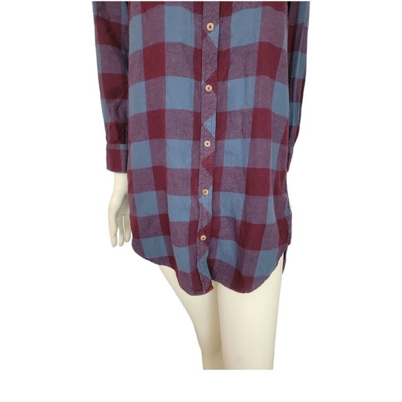 Aritzia Wilfred Free Veronika Plaid Flannel Button Down Dress Shirt Tunic XXS - Picture 4 of 12